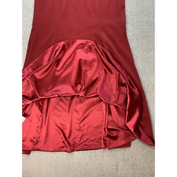 Jenny Yoo Collection Jade 1816 Luxe Crepe Dress Gown Cranberry Size 12 - Picture 4 of 9